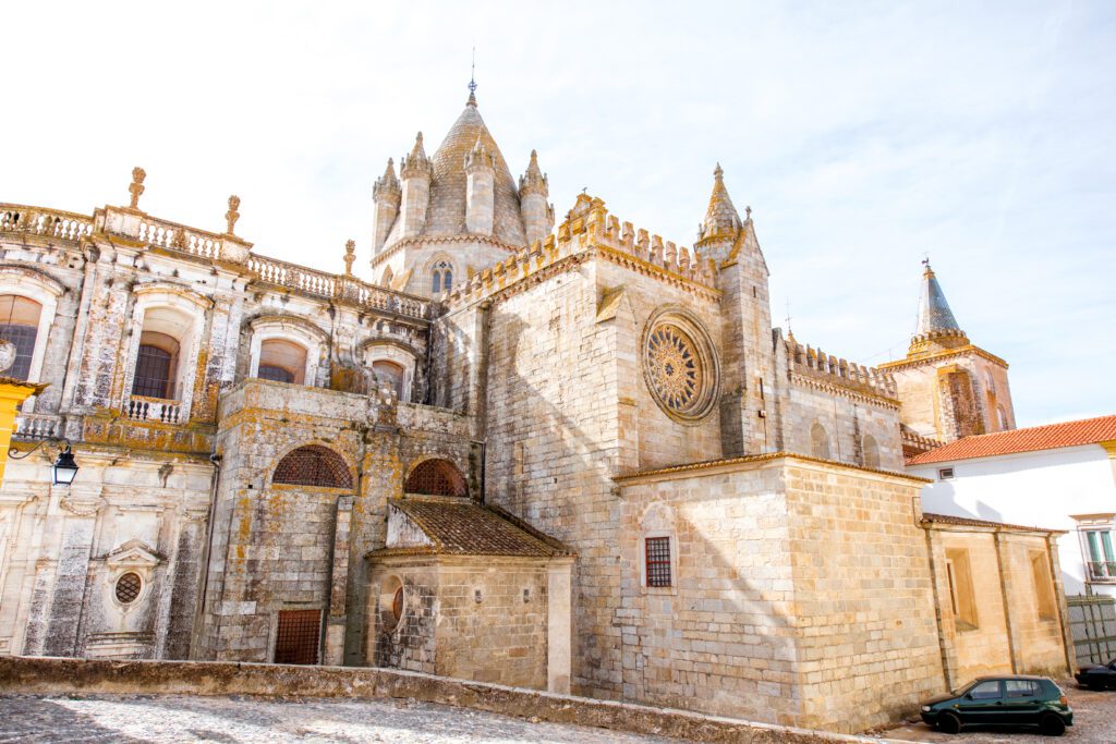 main cathedral in Evora city Portugal